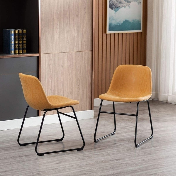 Dining chairs sales tan leather