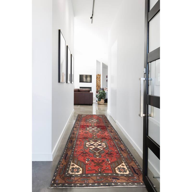 ECARPETGALLERY Hand-knotted Andelz Dark Copper Wool Rug - 2'11 x 10'3