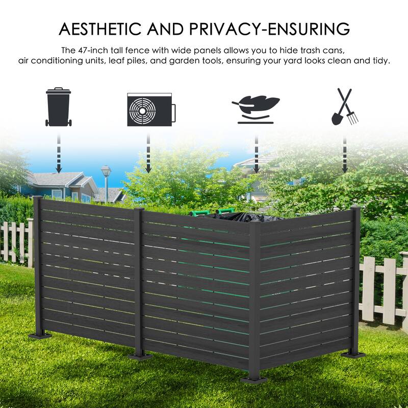 Kozyard 50"W x 47"H Outdoor Privacy Screens Fence Kit for Outside Backyard Patio