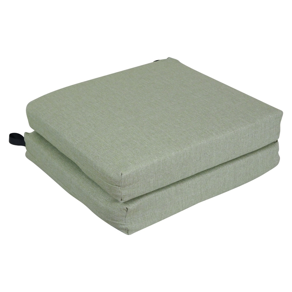 20-inch by 19-inch Premium Woven Olefin Indoor/Outdoor Chair Cushions (Set of 2) - 20 x 19