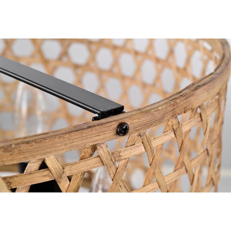 Dora 16 Inch Natural Rattan Pendant 4-Light