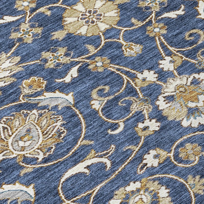 Machine Washable Indoor/ Outdoor Traditional KashanChantille Rug