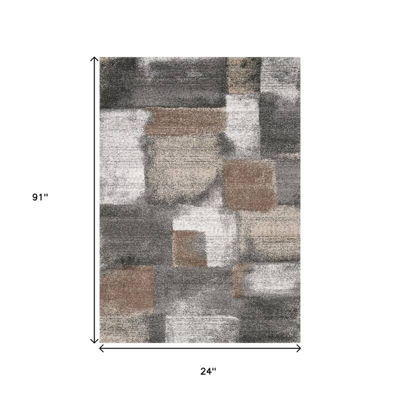 HomeRoots Abstract Modern Rectangle Area Rug