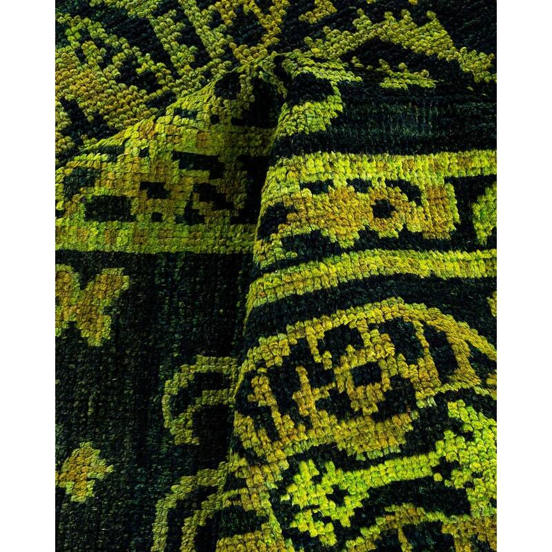 Overdyed, One-of-a-Kind Hand-Knotted Area Rug - Black - 6' 4" x 9' 1"