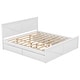 preview thumbnail 4 of 10, King Platform Bed with 4-Storage Drawers, Headboard and Support Legs, White