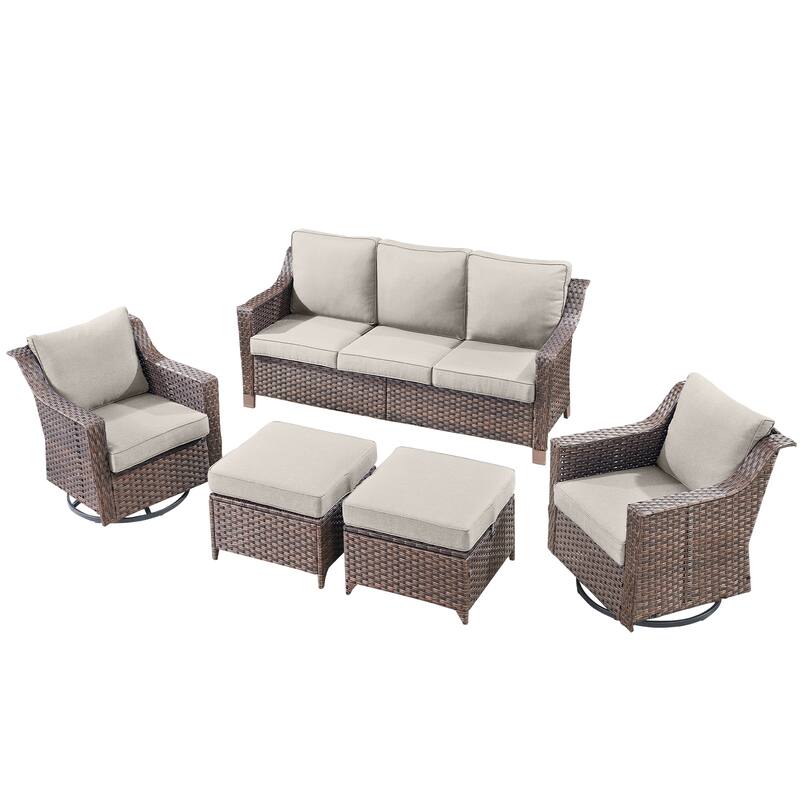 Pocassy Outside Sofa with Swivel Chair Set