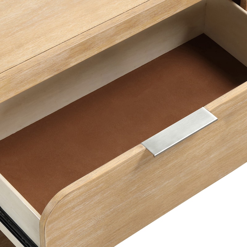 Furniture of America Elowyn 3-Piece Natural Solid Wood Dresser and 2-Nightstand Bedroom Set