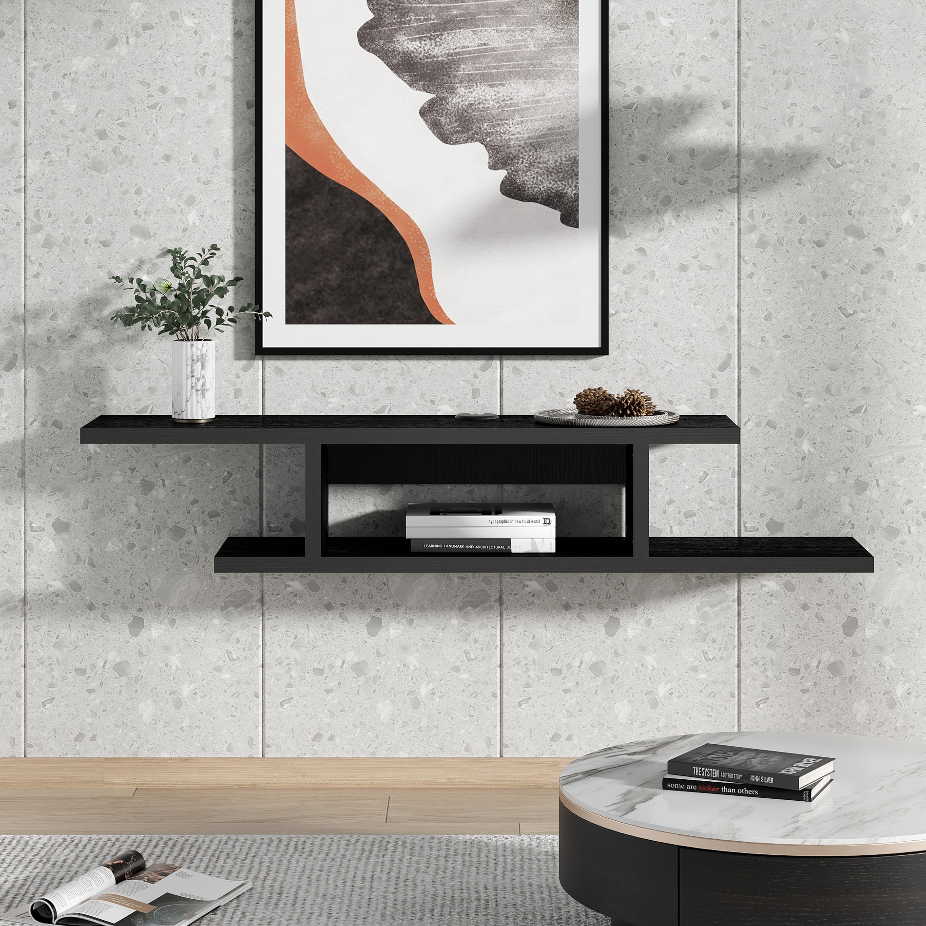 Floating wall shelves on sale for tv components