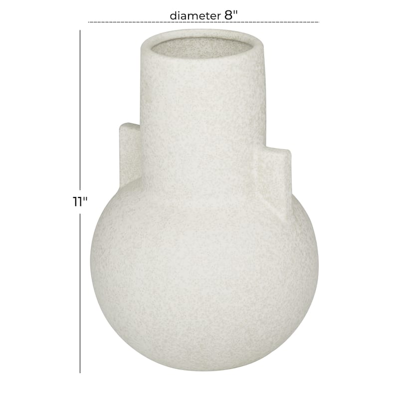 CosmoLiving by Cosmopolitan White Ceramic Handmade Decorative Vase