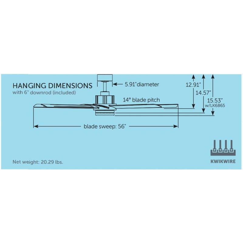 Fanimation Pendry 56 inch Indoor/Outdoor Smart Ceiling Fan with Remote - Black with Brushed Nickel Accents