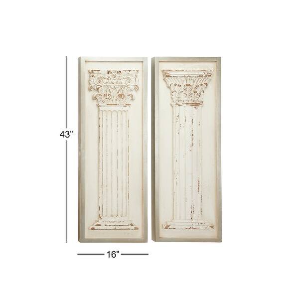 White Wood Vintage Wall Decor Architecture (Set of 2) - Bed Bath ...