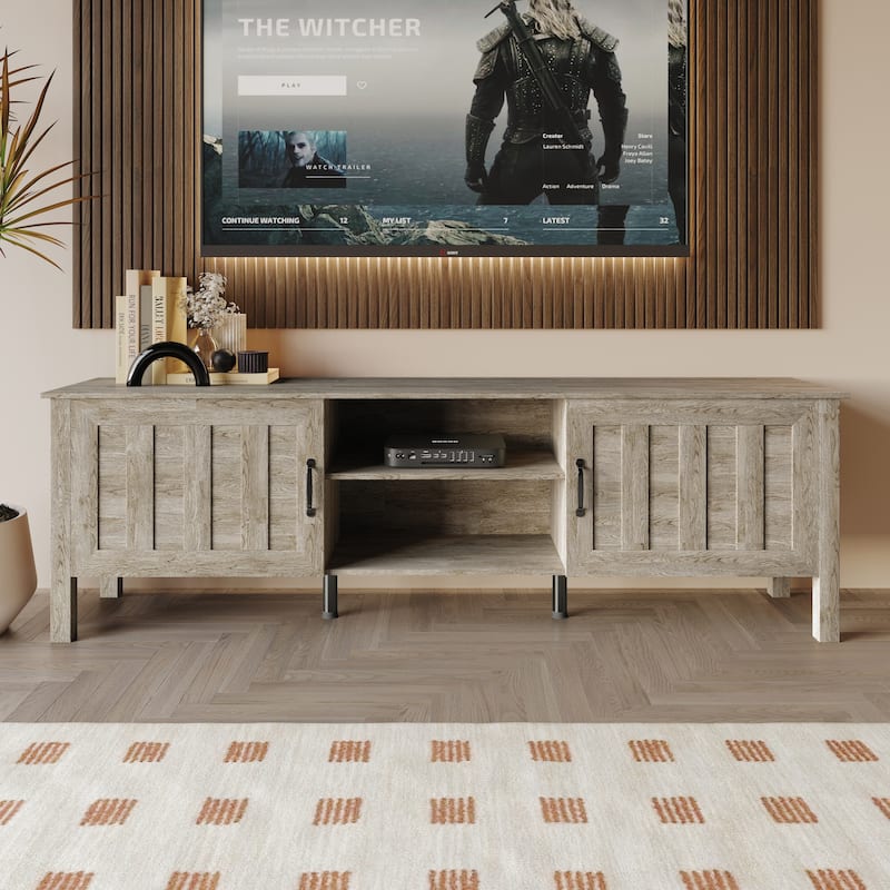 Clayfell Opelika 71" TV Stand - Antique Grey