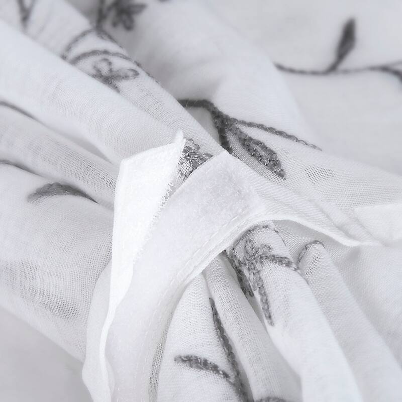 No. 918 Bridget Embroidered Leaf Rod Pocket Window Tie-up Shade