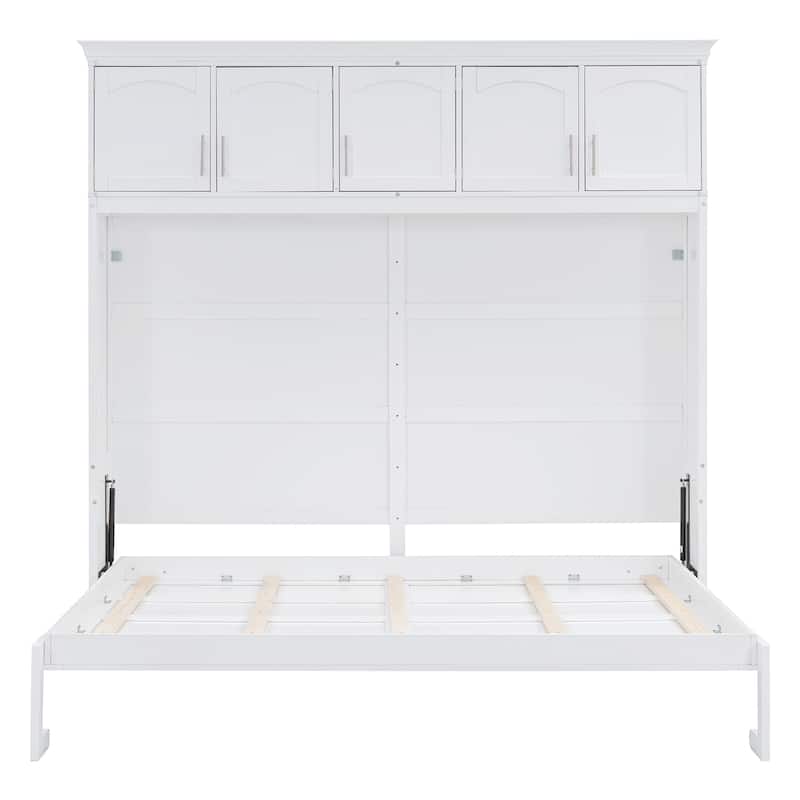 Full Size Murphy Bed Wall Bed with Top Cabinets