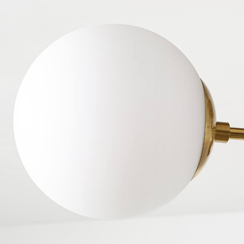 23.2" W 3-Light Bohemian Farmhouse Gold/White Sputnik Frosted Opal Bubble Glass Semi-Flush Mount Ceiling Light