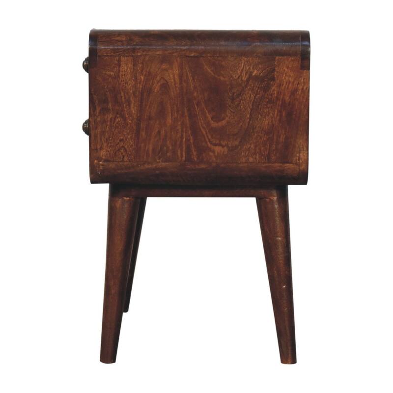 HomeRoots 22" Chestnut Solid Wood Two Drawer Nightstand