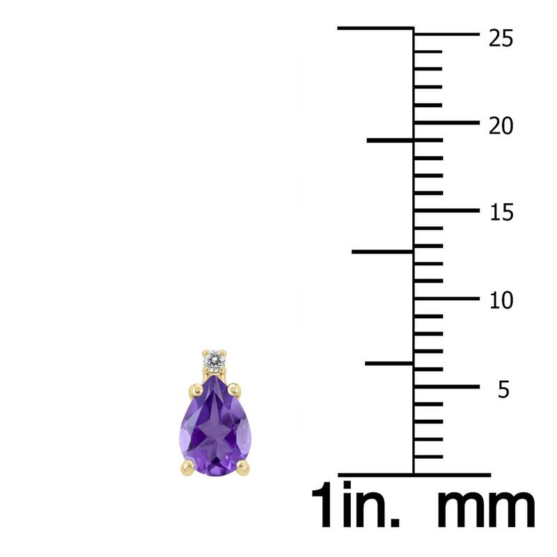Marquee 14K Yellow Gold 6x4MM Pear Amethyst and Diamond Earrings