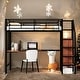 preview thumbnail 2 of 38, Twin Size Loft Bed With Desk,Lateral Storage Ladder and Wardrobe for Home