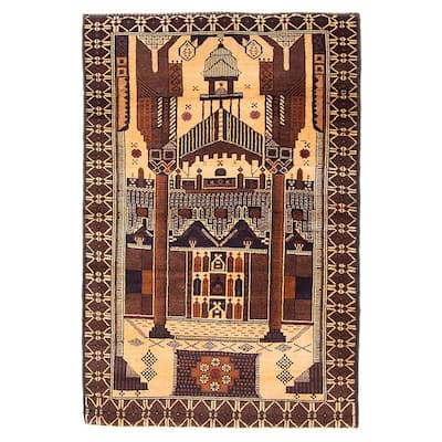 Teimani Beige Rug 2'11" x 4'6" - 2'11 x 4'6
