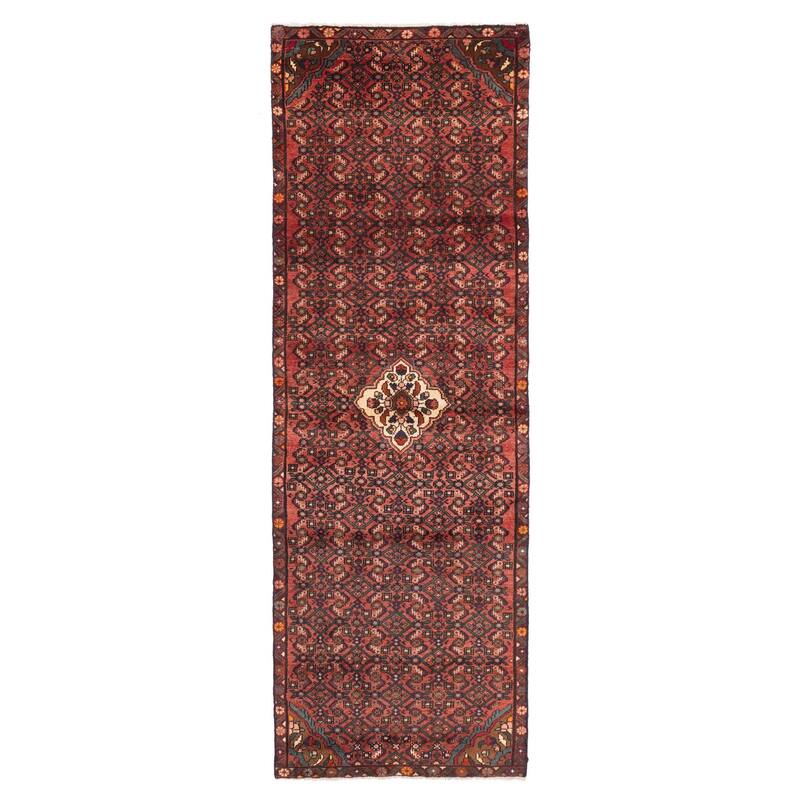 ECARPETGALLERY Hand-knotted Andelz Red Wool Rug - 3'1 x 9'5