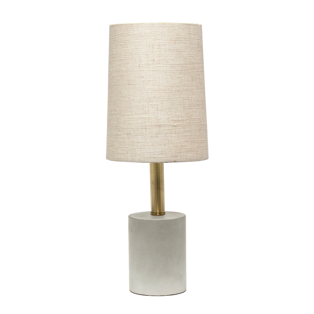 18.5 in. Gray Finish Table Lamp with Beige Shade, Sturdy Table Lamp for Living Rooms and Bedrooms