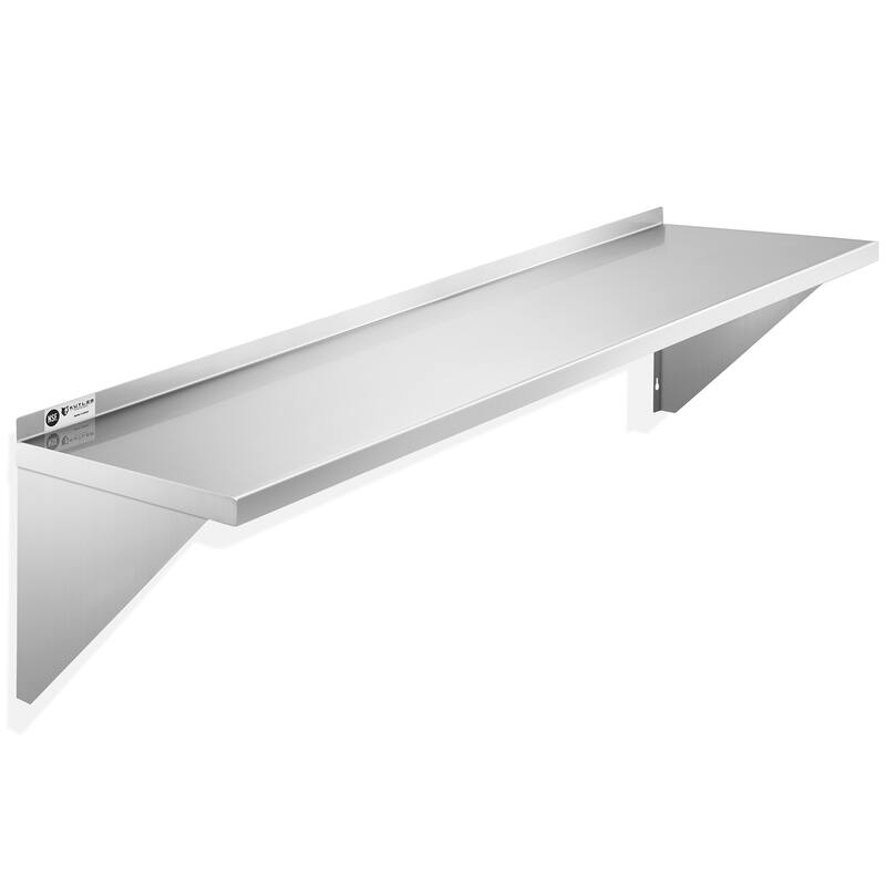 Stainless Steel Shelf NSF Commercial Kitchen Wall Shelving - Silver - 12" x 60"