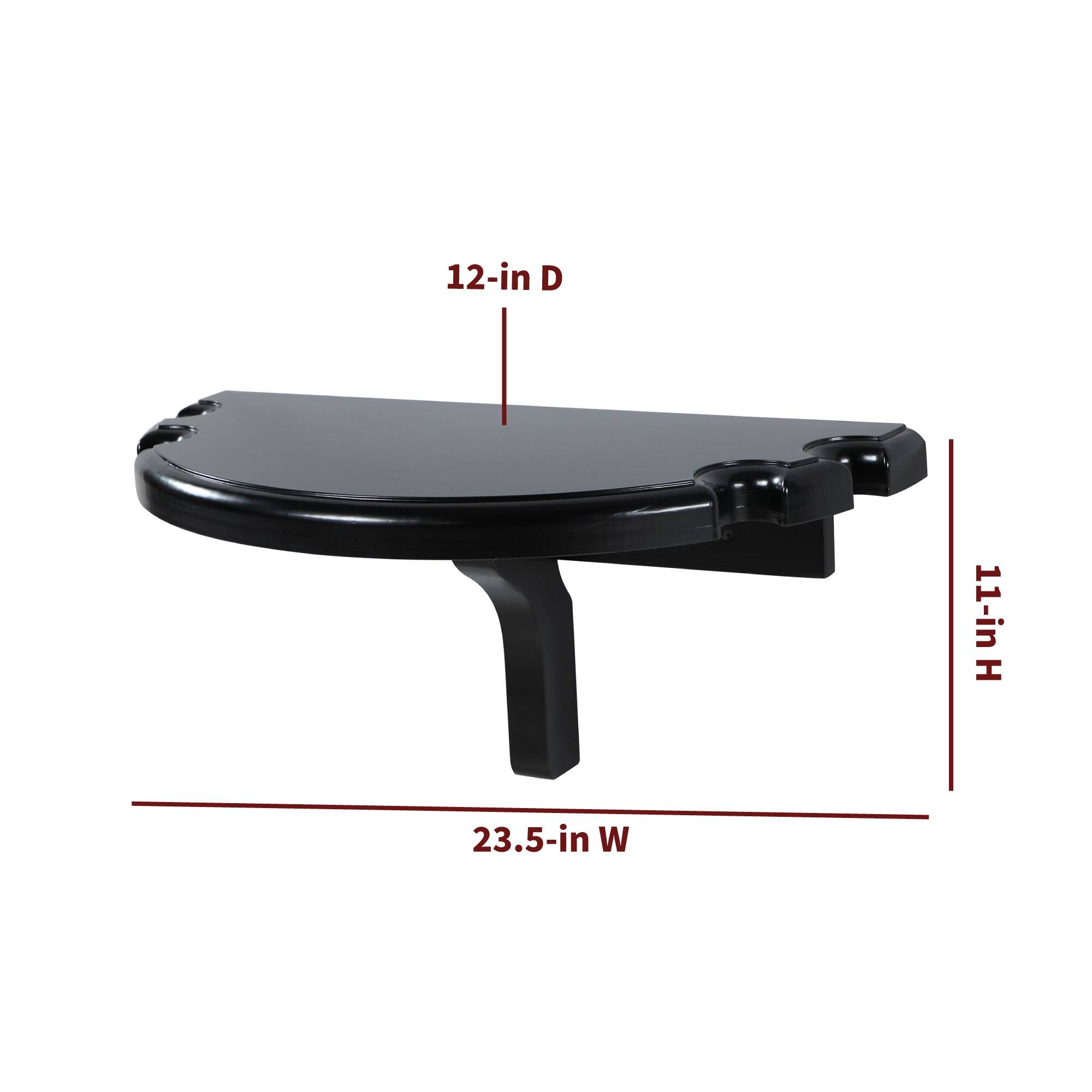 Hathaway WallMounted Pub Table with Pool Cue Rests Black Finish