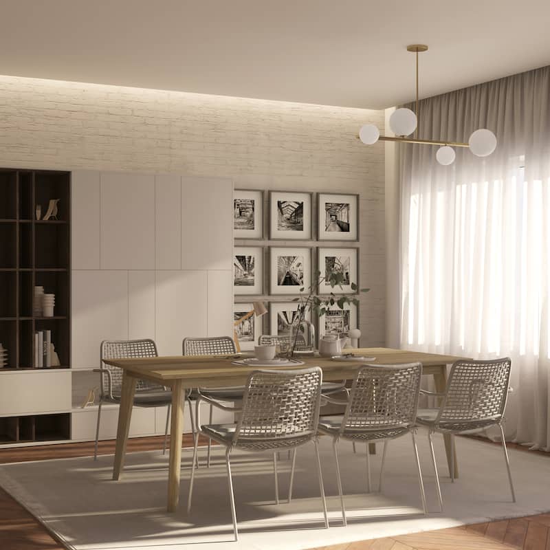 Midtown Concept Indoor Wire Brushed Dining Set- Waxed grey Oak - 7pc