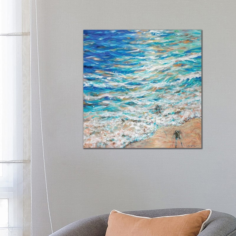 iCanvas "Sea Turtles Scurry" by Linda Olsen Canvas Print - 26x26x1.5