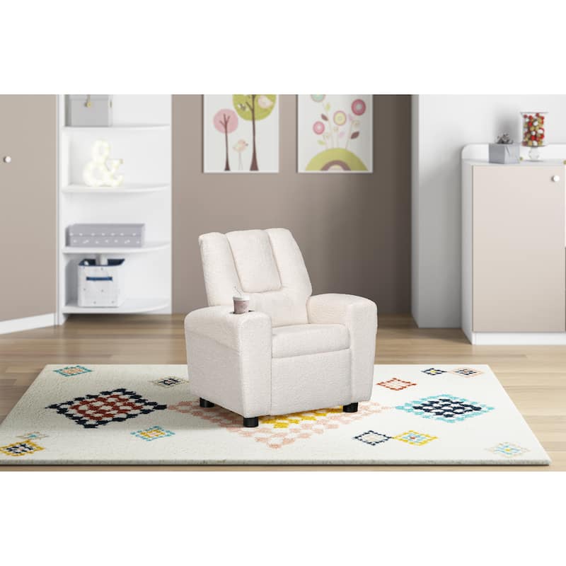 Olive & Opie Chase Kids Recliner - Wooly White