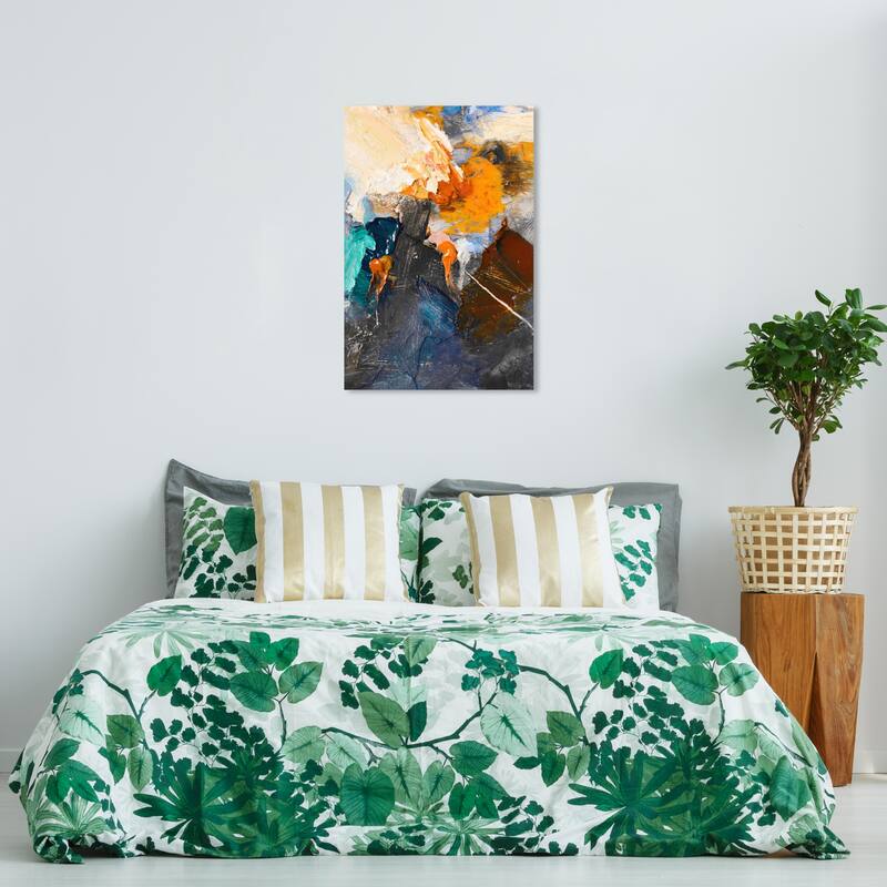 Wynwood Studio Abstract Expressive I Orange and Modern & Contemporary Wall Art Canvas Print - 36 x 24