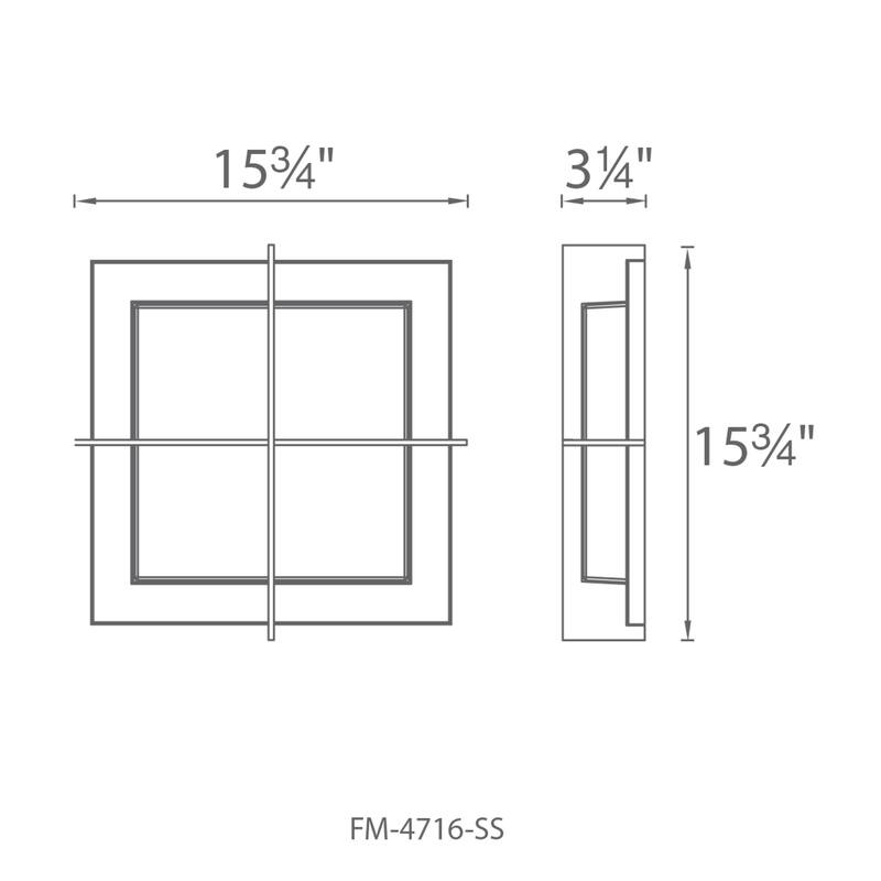 Razor 16in LED Flush Mount 3000K in Stainless Steel - 16