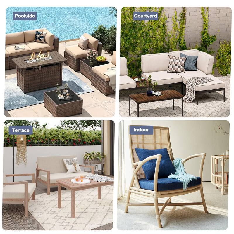 24''Wx24''Dx5.5''in T Outdoor Indoor Patio Premium Fabric Seat Cushions Set (Seat & Back)