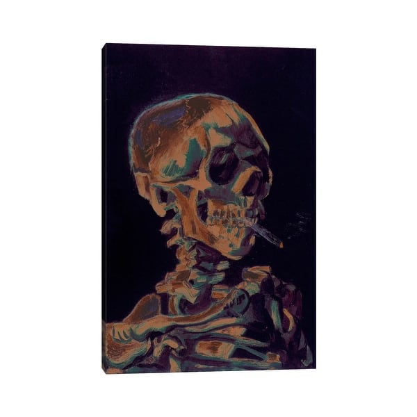 slide 2 of 6, iCanvas "Copper Skull With Cigarette" by 5by5collective Canvas Print