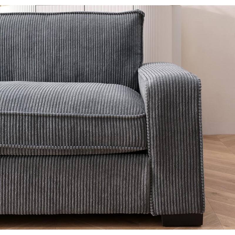 Luxe Corduroy Sofa with Sleek Design Spacious and Comfortable 3 Seater Couch Large