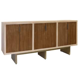 StyleCraft 6-Door Two-Tone Console - Natural, Cherry & Grey