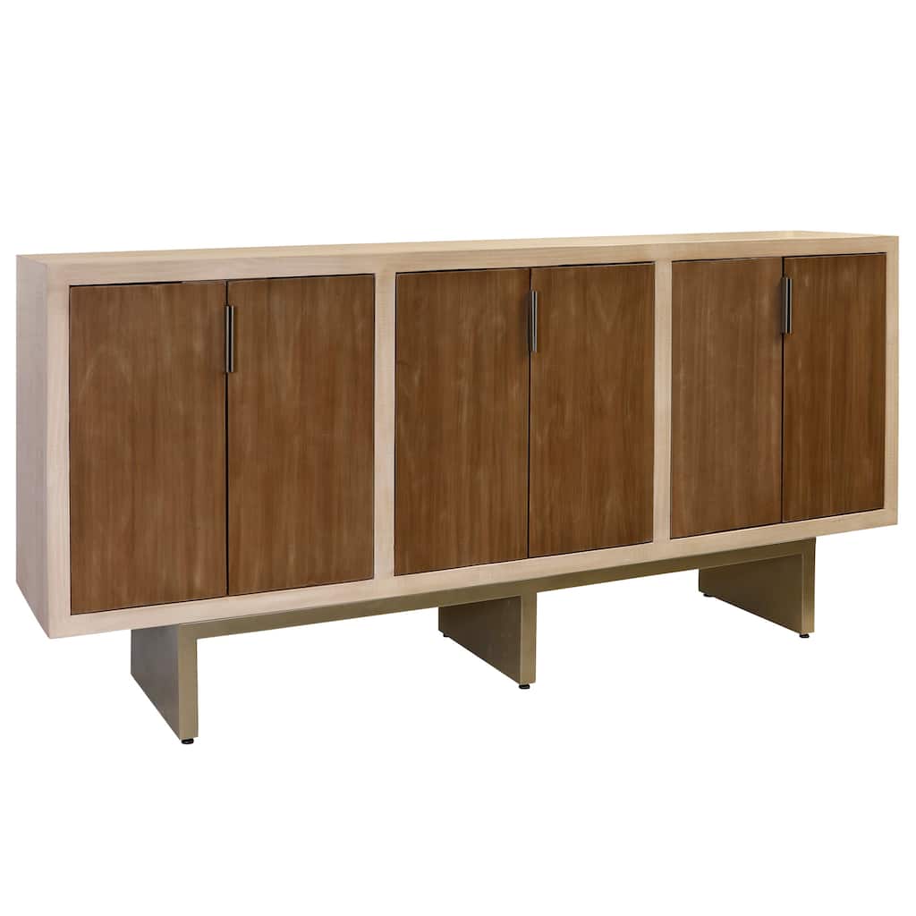 StyleCraft 6-Door Two-Tone Console - Natural, Cherry & Grey