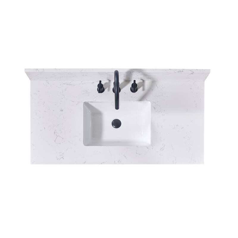 Altair Trento Bathroom Vanity Countertop in Aosta White Finish Without Vanity - 43"