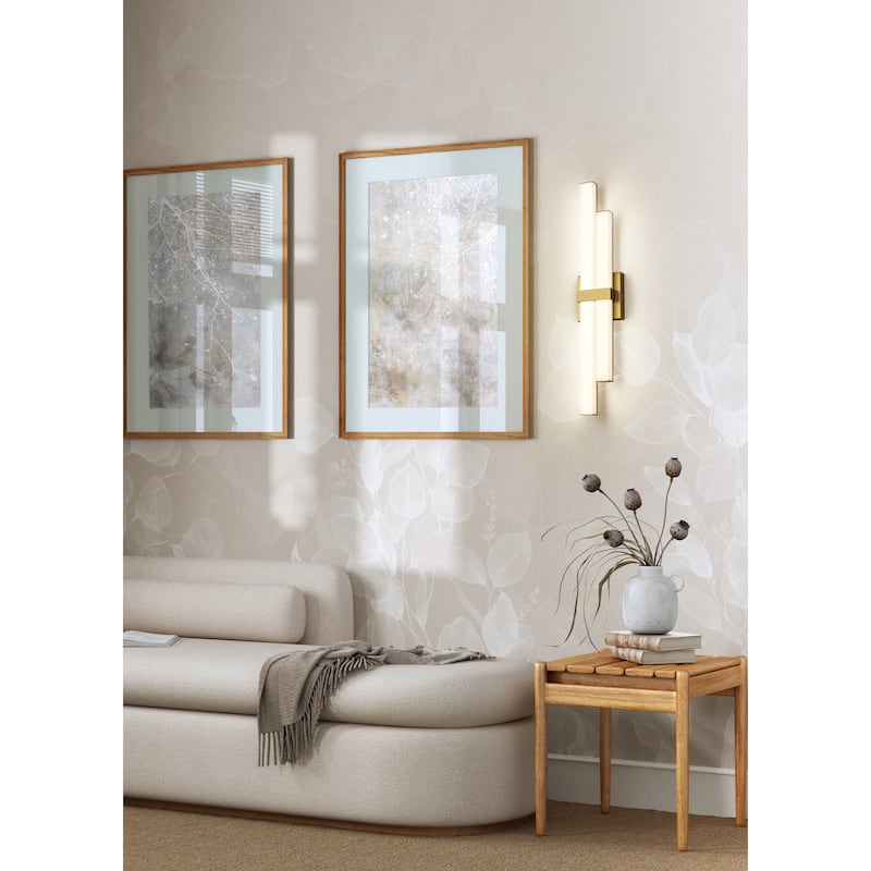 Zane by Z-Lite 2 Light Vanity in Modern Gold with Frosted Plastic Shade - Modern Gold