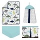 preview thumbnail 2 of 4, Sweet Jojo Designs Blue and Green Mod Dino Modern Dinosaur Collection 4-piece Bumperless Crib Bedding Set