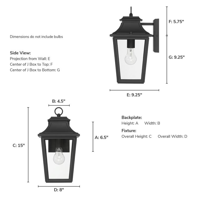 Hunter Spring Cove Outdoor Wall Light - Front Porch, Patio, Garage, Pergola - Traditional, Mission - Resists Corrosion!