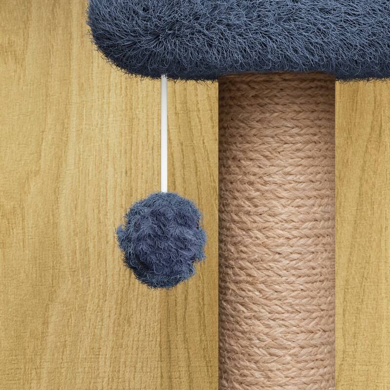 31.5" Walnut Cat Litter Cabinet with Cat Tree, Grooved Concealed Litter Furniture Featuring Dual Cat Doors and Storage Shelves