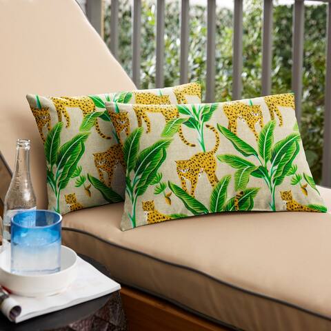 Cheetah Knife Edge Lumbar Pillows (Set of 2) by Havenside Home