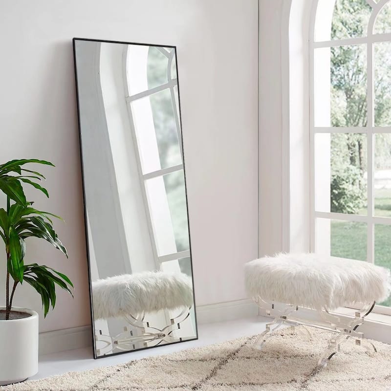 Modern Aluminum Alloy Thin Framed Full Length Floor Mirror