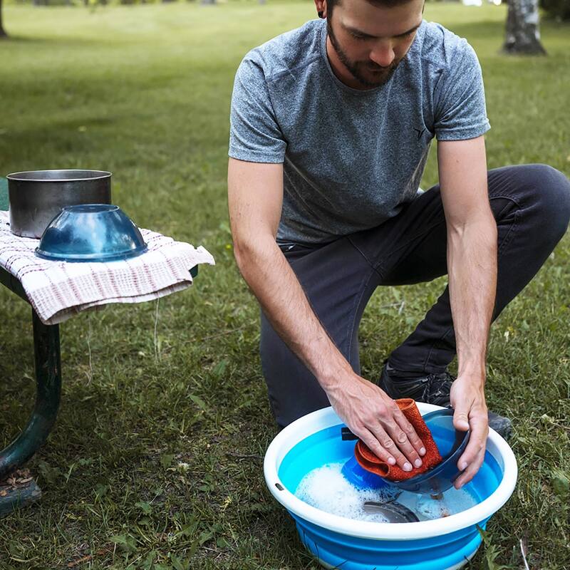 Coghlan's Camping Outdoor Collapsible Sink - White/Blue - One Size Fits Most