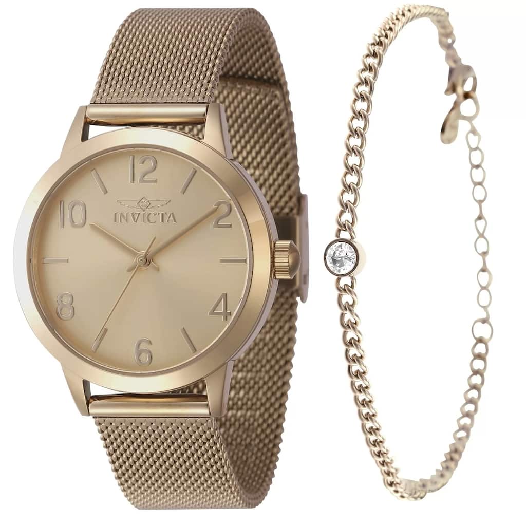 Invicta Women's 47275 Wildflower Quartz 3 Hand Gold Dial Watch