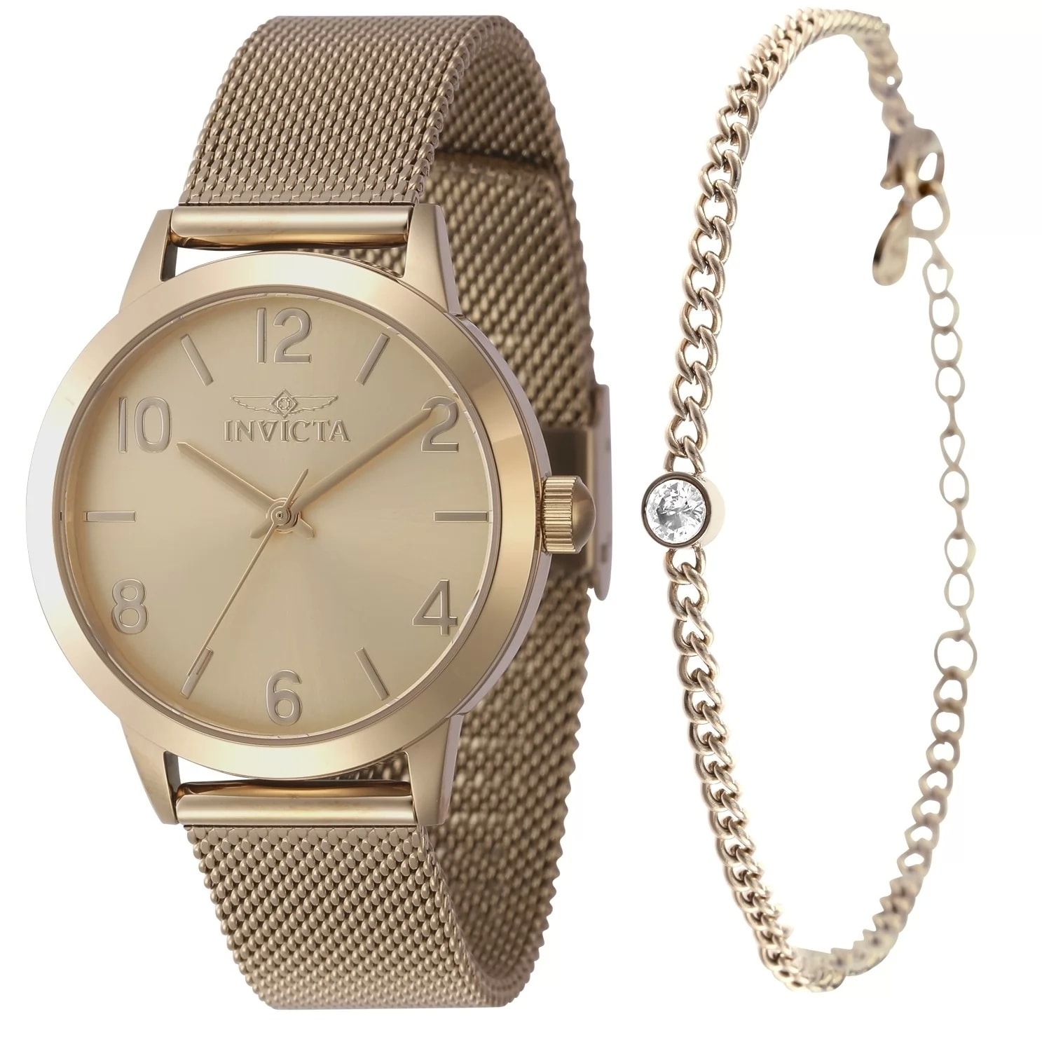 Invicta Women's 47275 Wildflower Quartz 3 Hand Gold Dial Watch
