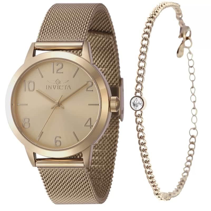 Invicta Women's 47275 Wildflower Quartz 3 Hand Gold Dial Watch
