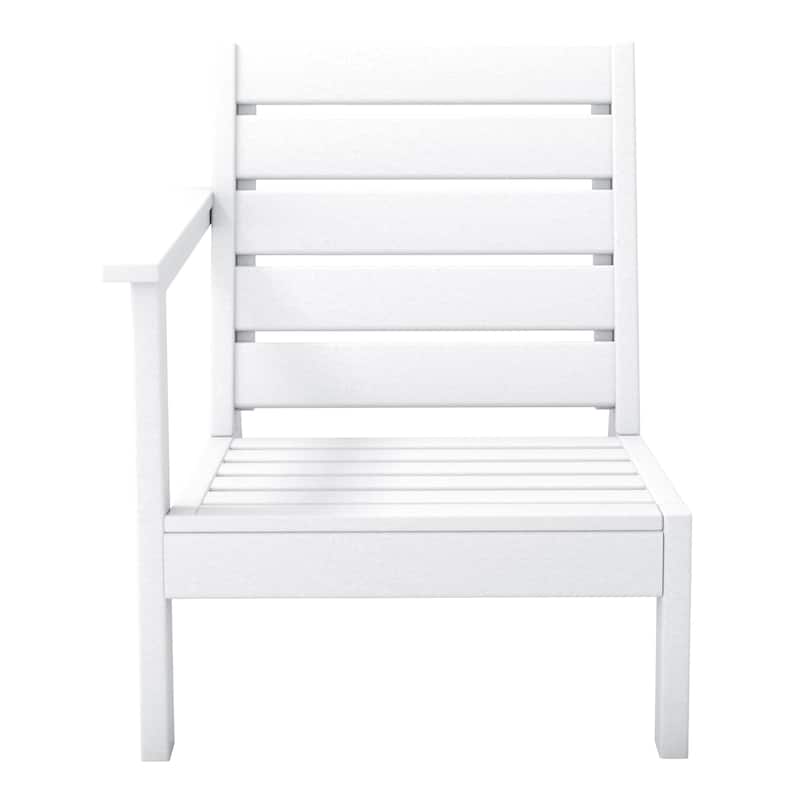 Polytrends Birchwood All Weather HDPE Outdoor Patio Deep Seating Left Arm Facing Chair