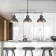 preview thumbnail 27 of 36, 3-Light Industrial Farmhouse Dome Pendant Metal Linear Kitchen Island Pendant Light Oil Rubbed Bronze Finish